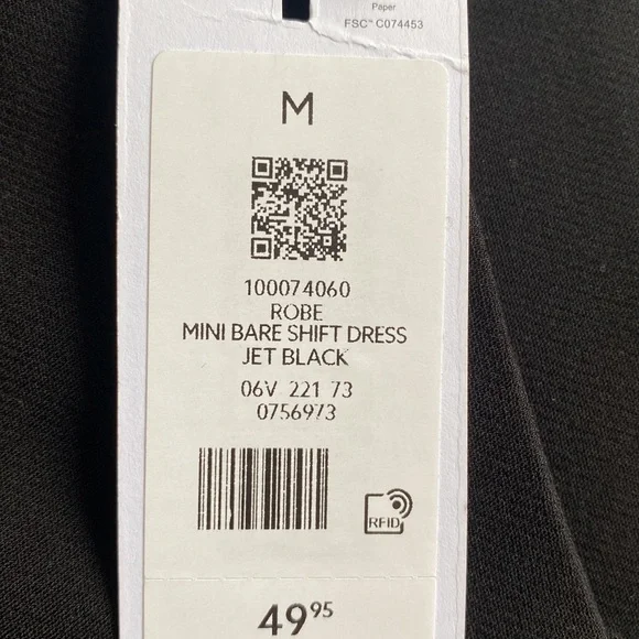 Mini Bare Shift Dress Jet Black - Picture 3 of 3